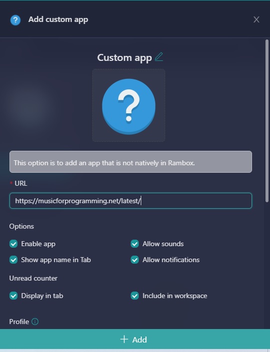 add applications Rambox 5