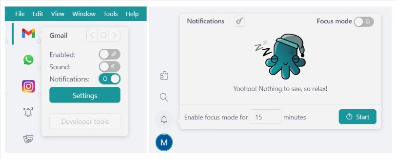 Notification Management Rambox Workspaces