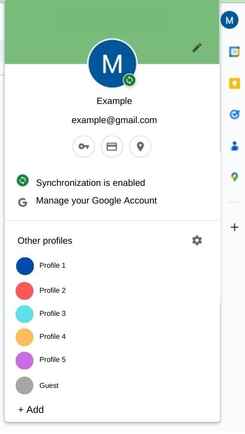 Selector de cuentas de Google para gestionar varias cuentas