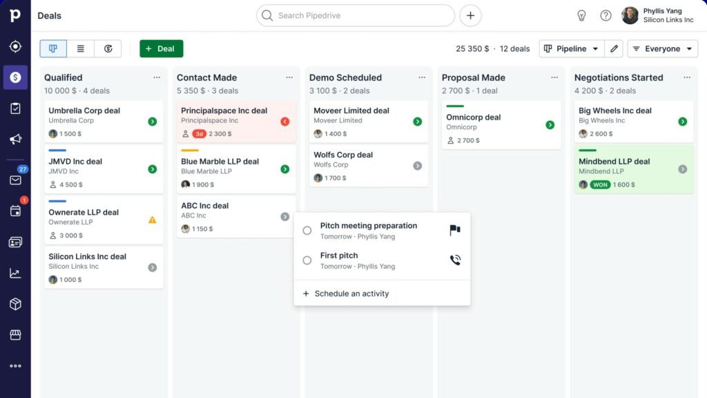 Pipedrive vs salesmate