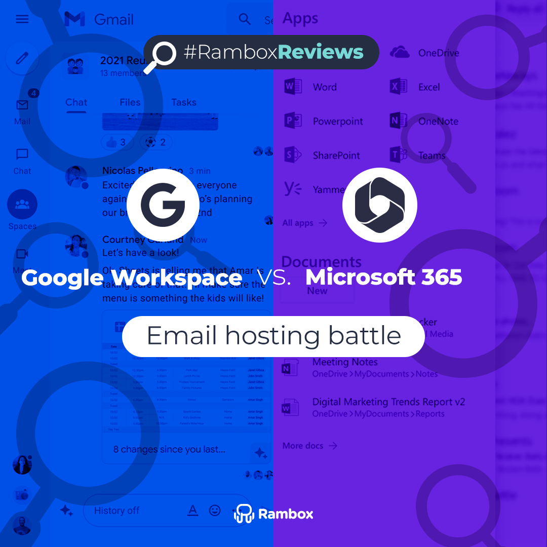Google Workspace vs Microsoft 365 email hosting battle