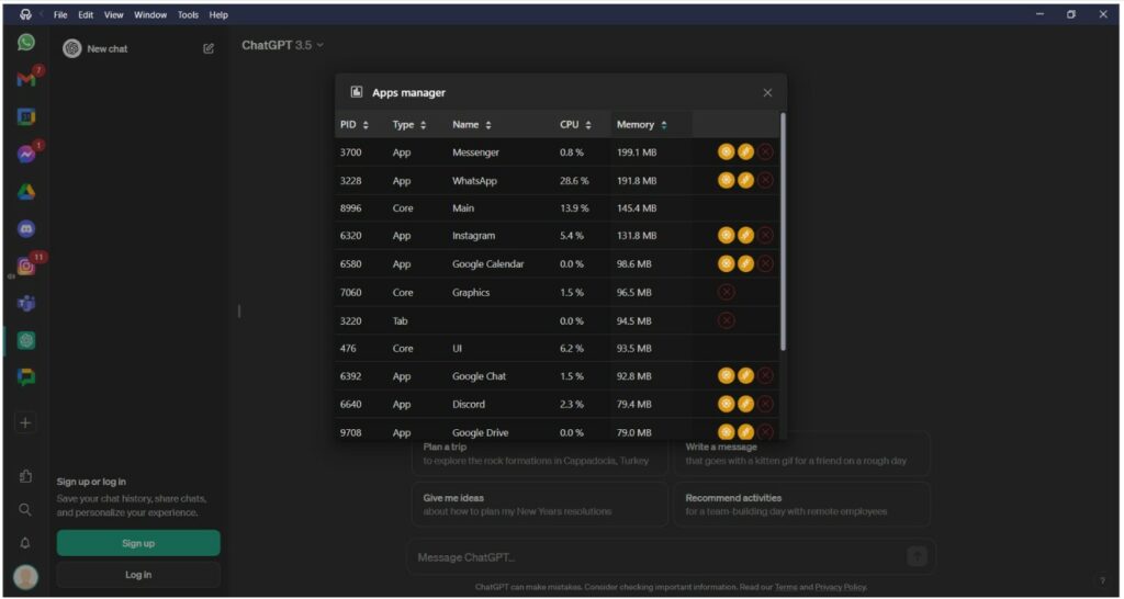 consumption Rambox- Rambox App manager