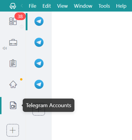 Multiple Telegram accounts workspaces