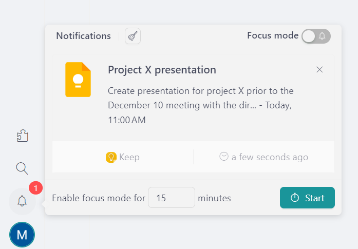 google keep notifications