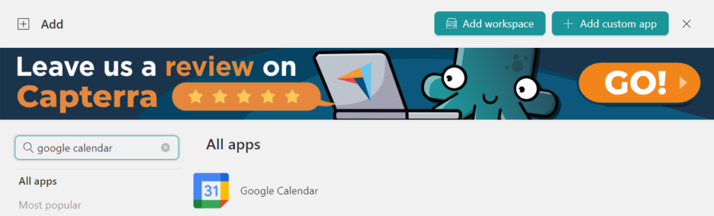 add google calendar desktop app Rambox