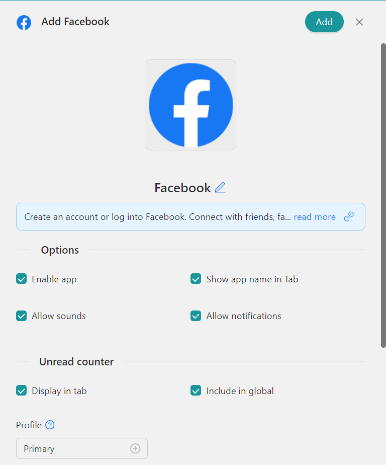 Configure Facebook