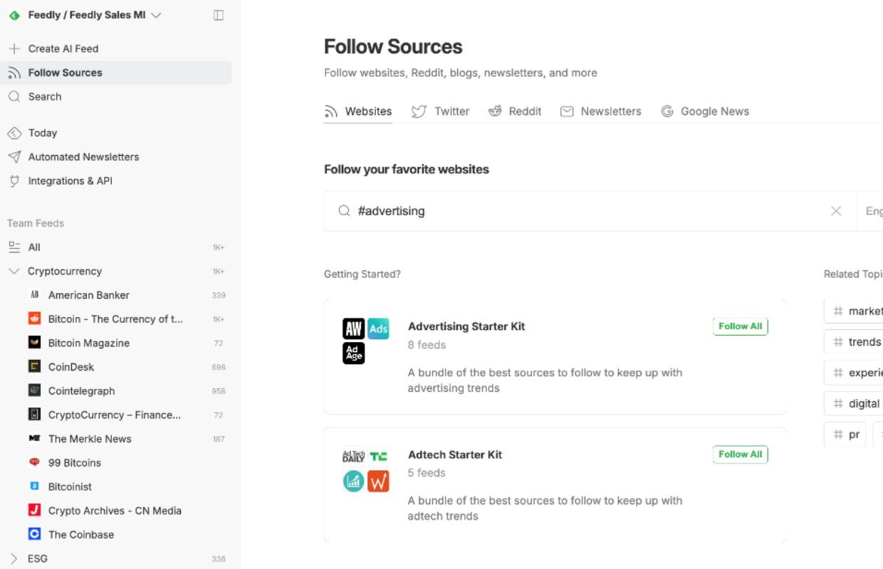 Feedly interface