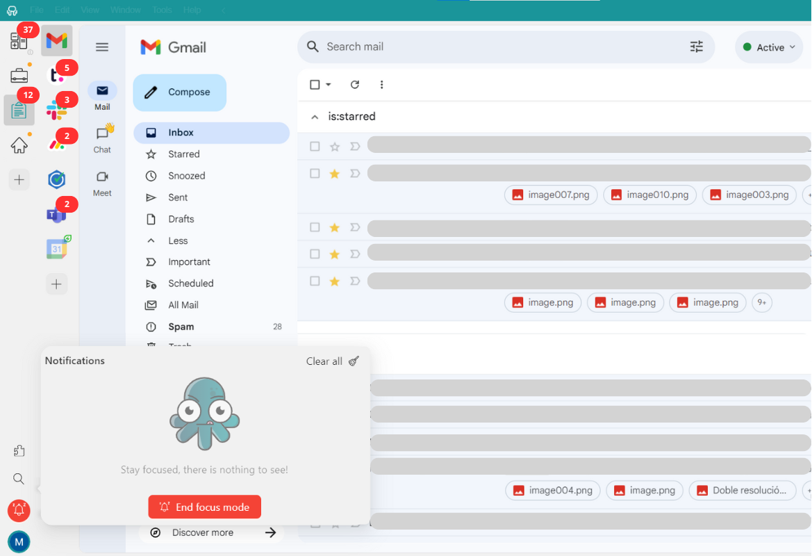 Rambox Focus Mode interface
