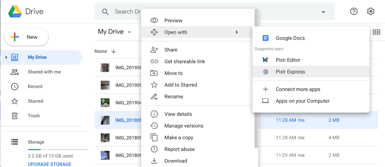 Google Drive interface - Freelancer tools