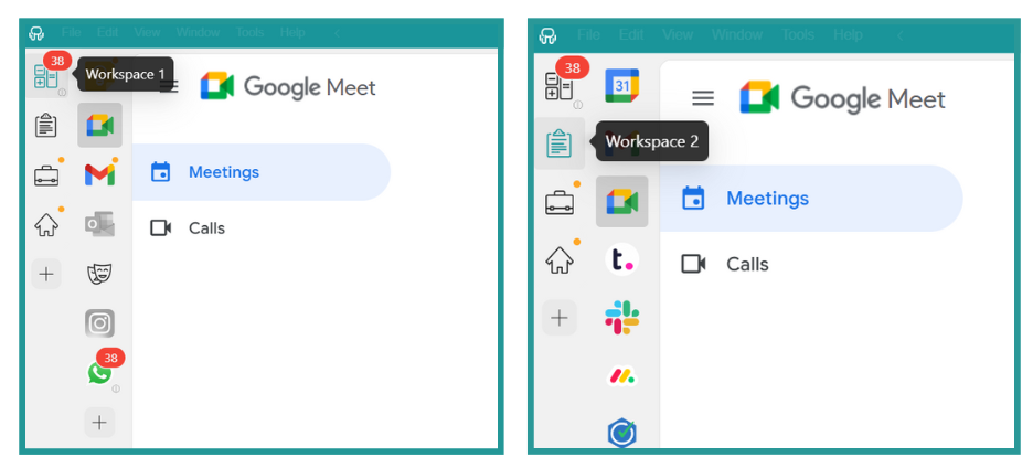 Multiple Google Meet desktop apps