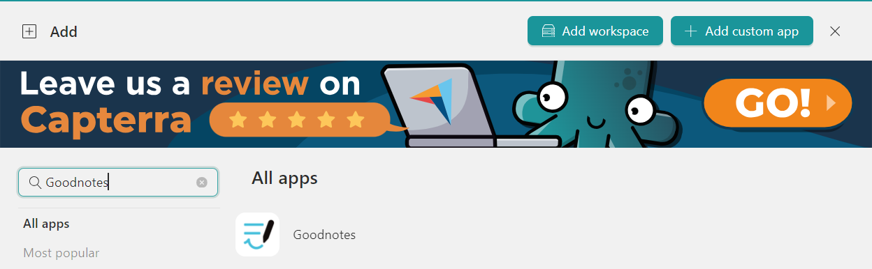 Add Goodnotes to Rambox