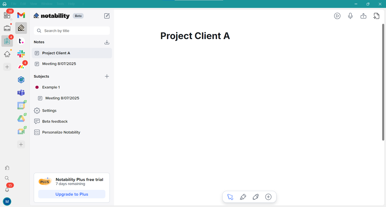 Goodnotes vs Notability - Interface in Rambox