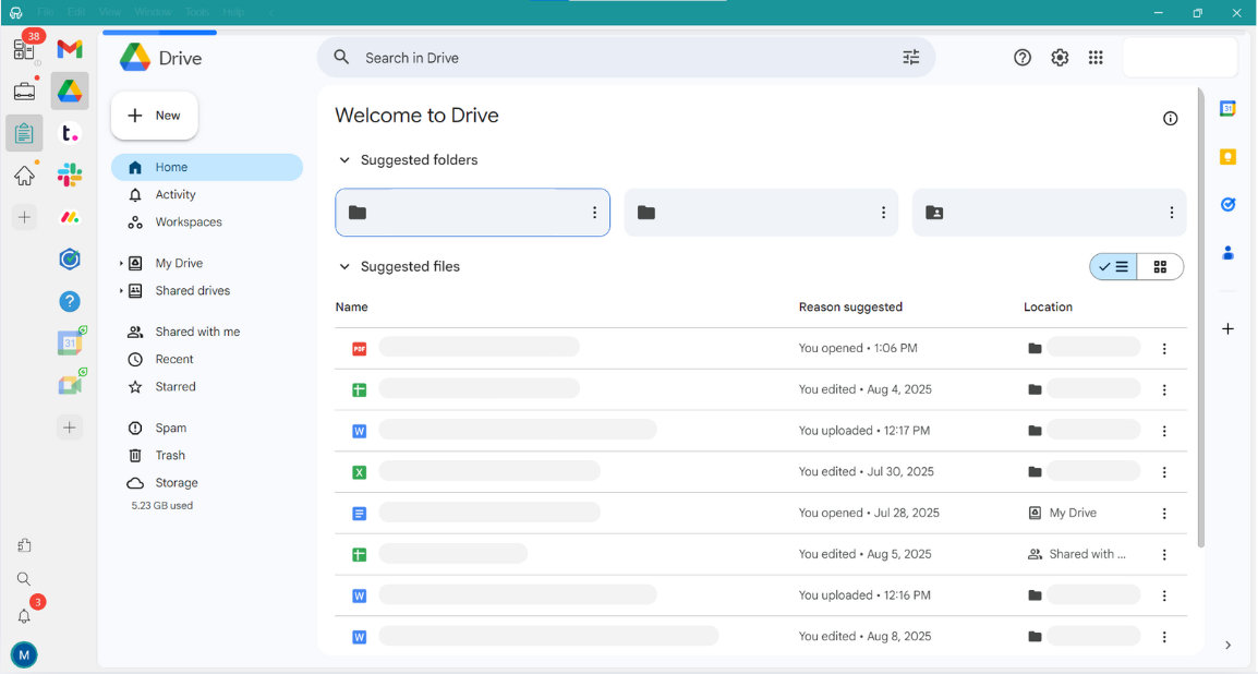 Google drive desktop app on Rambox