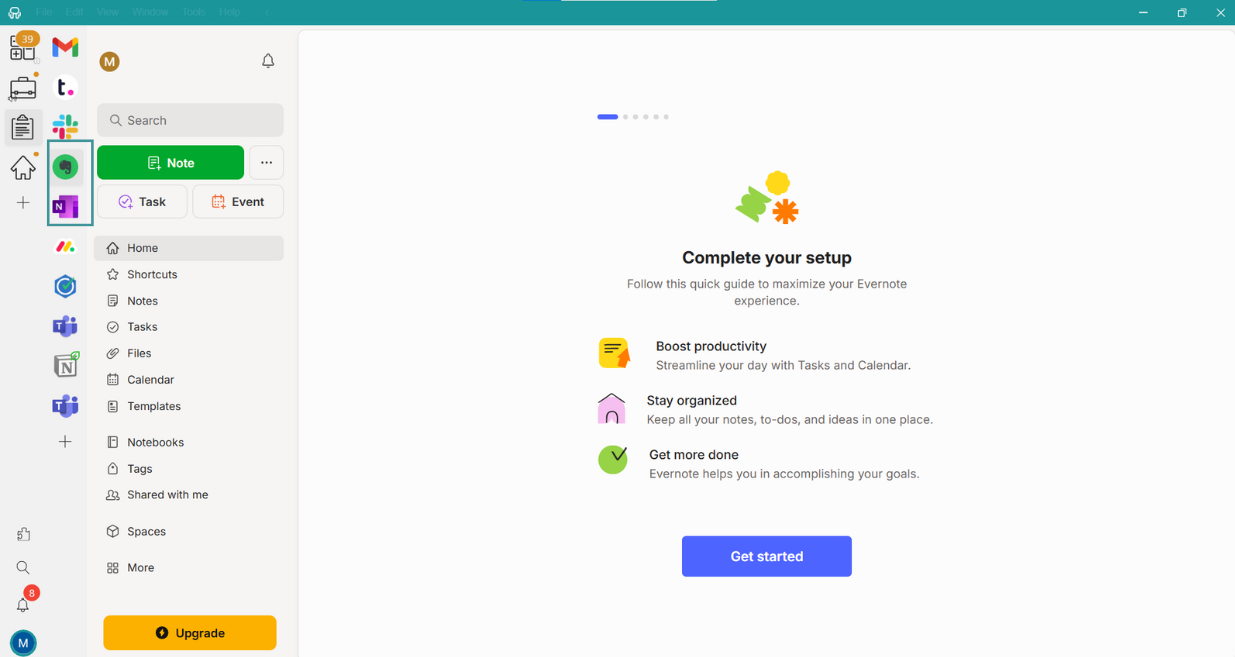 Evernote and OneNote in Rambox