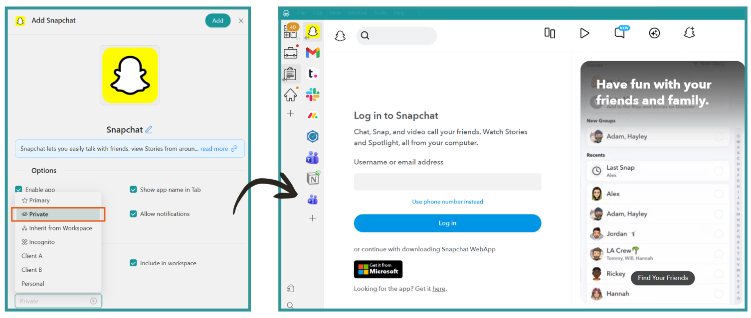 Snapchat Session management