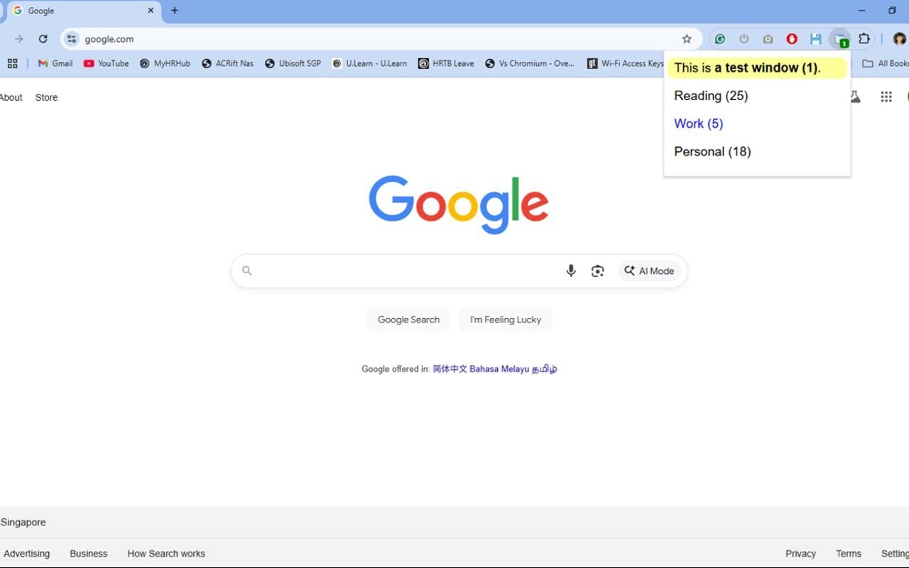 Simple Window Saver - tab manager for chrome