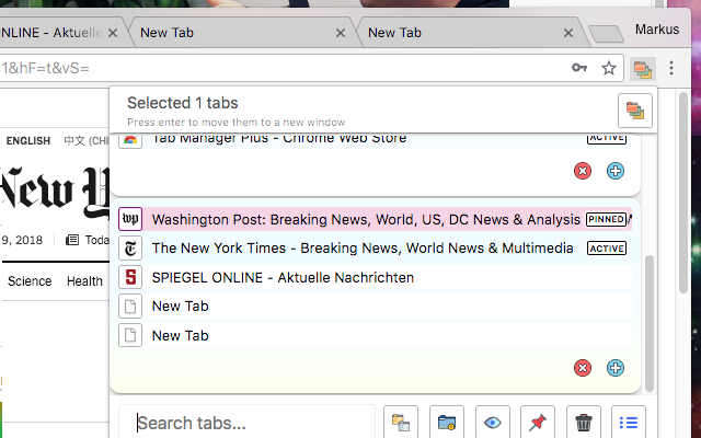 Tab Manager Plus - tab manager for chrome