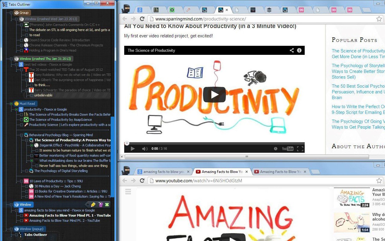 Tabs Outliner - tab manager for chrome
