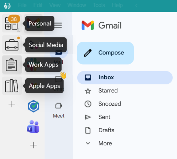 Rambox workspaces - Apple