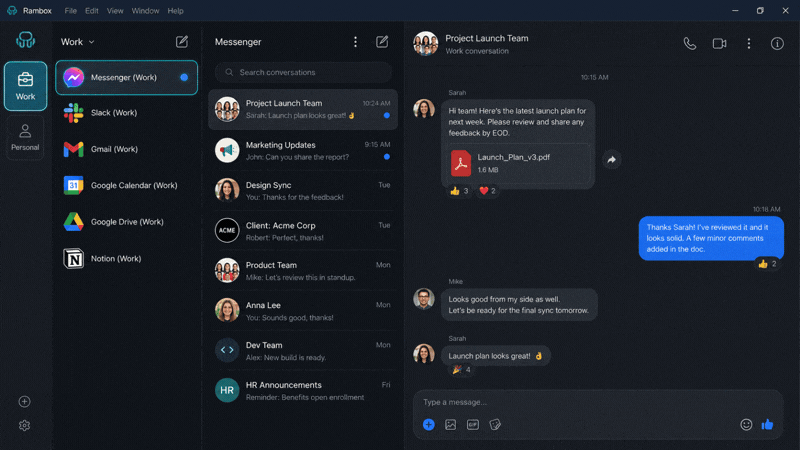 Messenger Profiles on Desktop