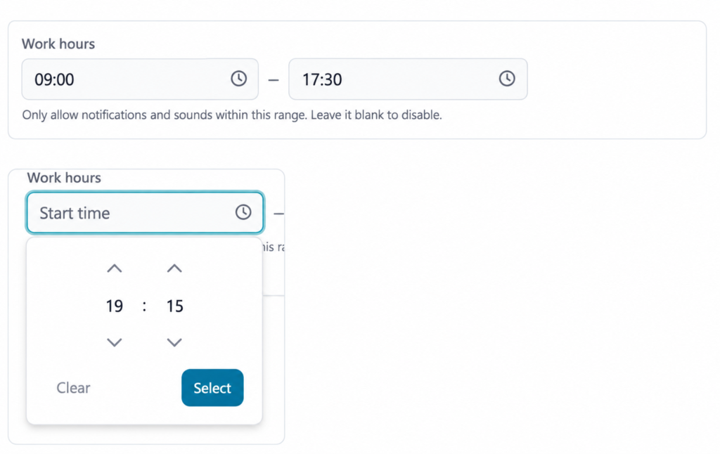 Set work hours for a workspace